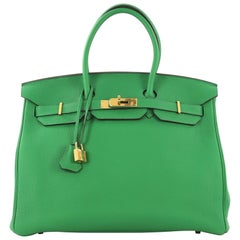 Hermes Birkin Handbag Bambou Togo with Gold Hardware 35