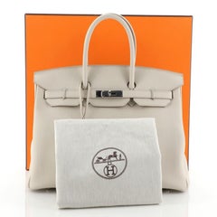 Hermes Birkin Handbag Beton Togo with Palladium Hardware 35