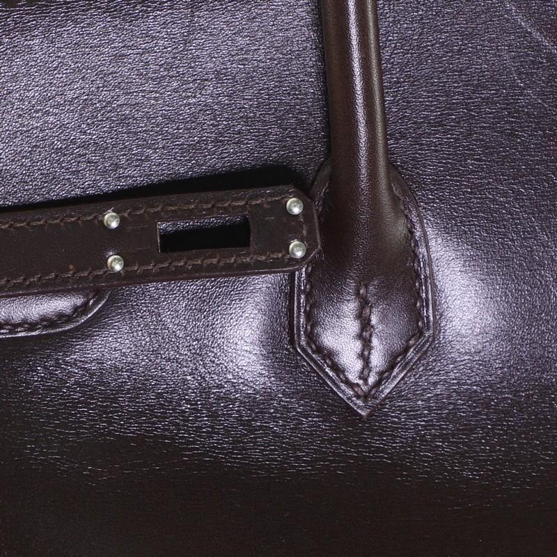 Hermes Birkin Handbag Bicolor Box Calf with Palladium Hardware 25 6