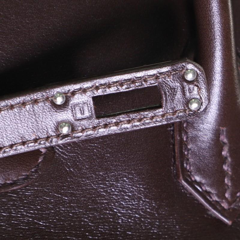 Hermes Birkin Handbag Bicolor Box Calf with Palladium Hardware 25 7