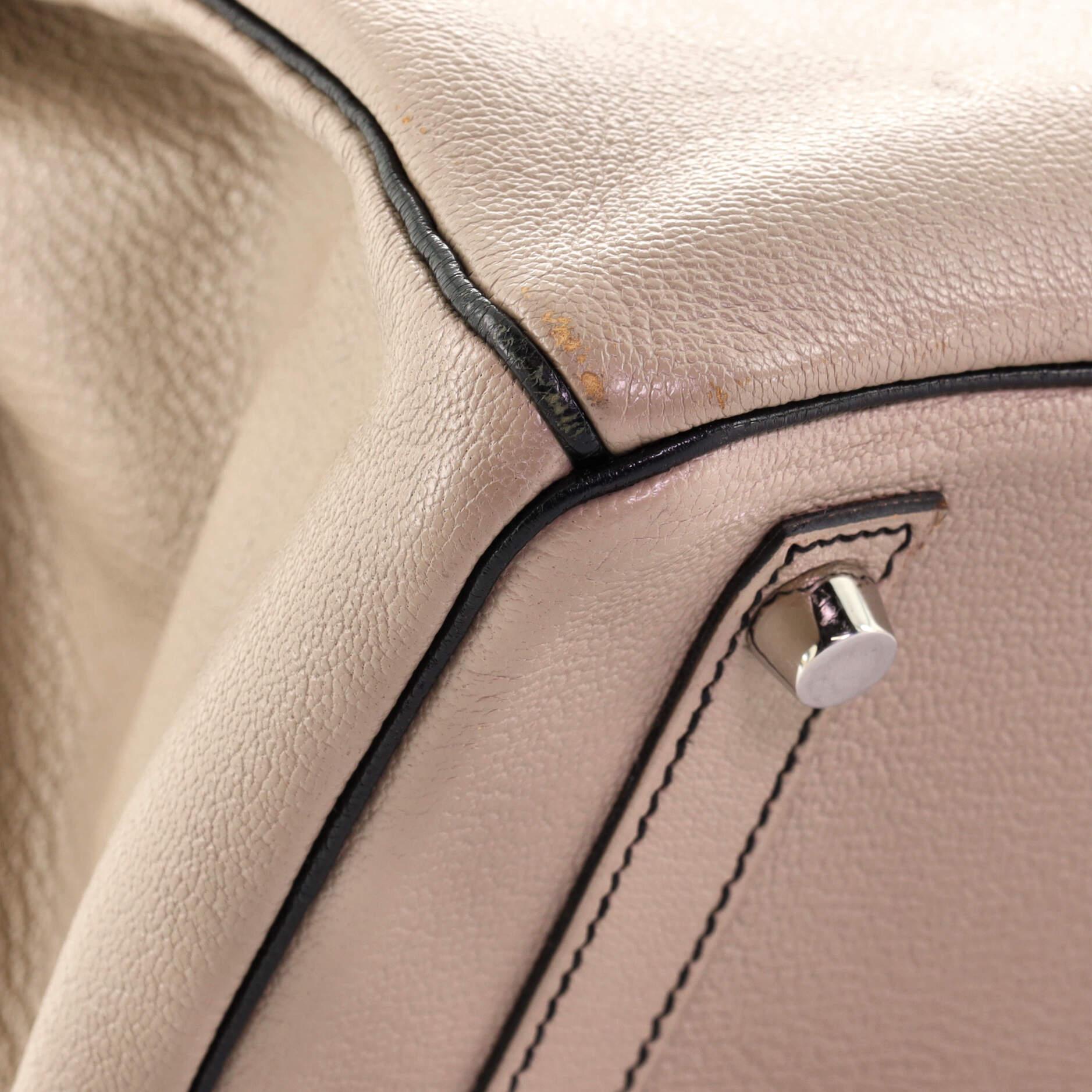 Hermes Birkin Handbag Bicolor Chevre Mysore with Brushed Palladium Hardware In Good Condition In NY, NY