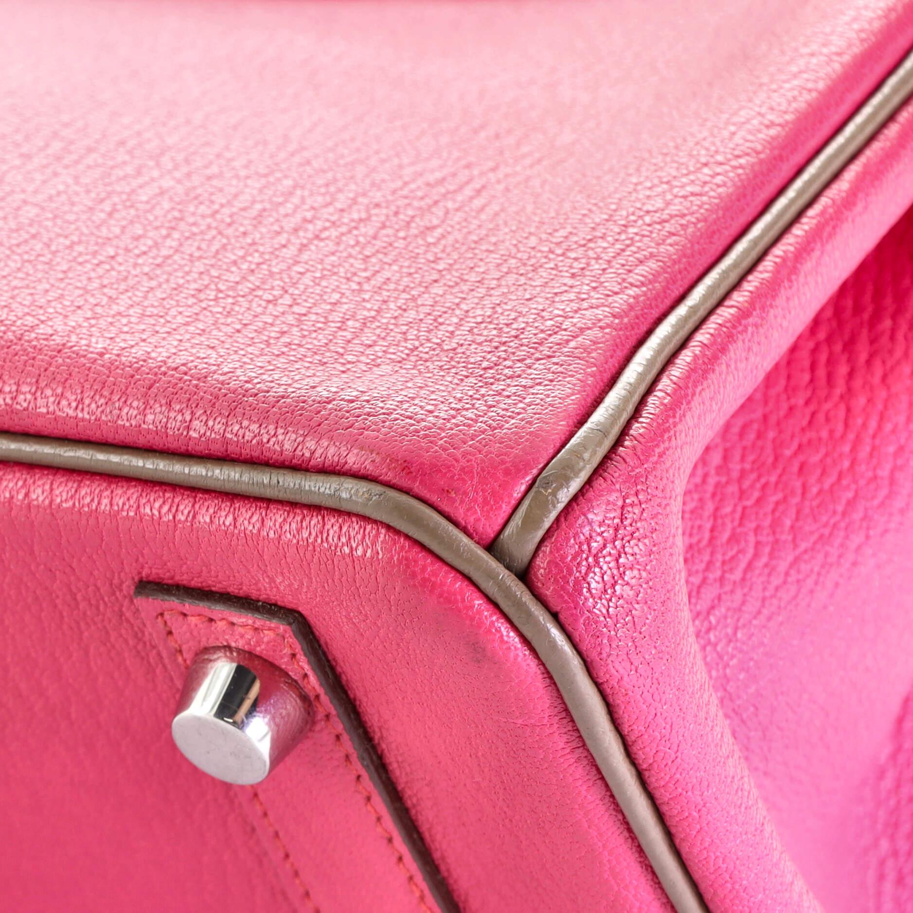Hermes Birkin Handbag Bicolor Chevre Mysore with Palladium Hardware 25 2
