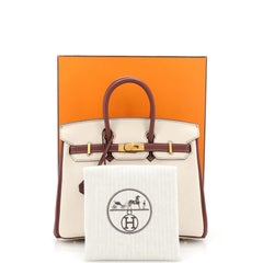 Hermes Birkin Handbag Bicolor Clemence with Brushed Gold Hardware 25