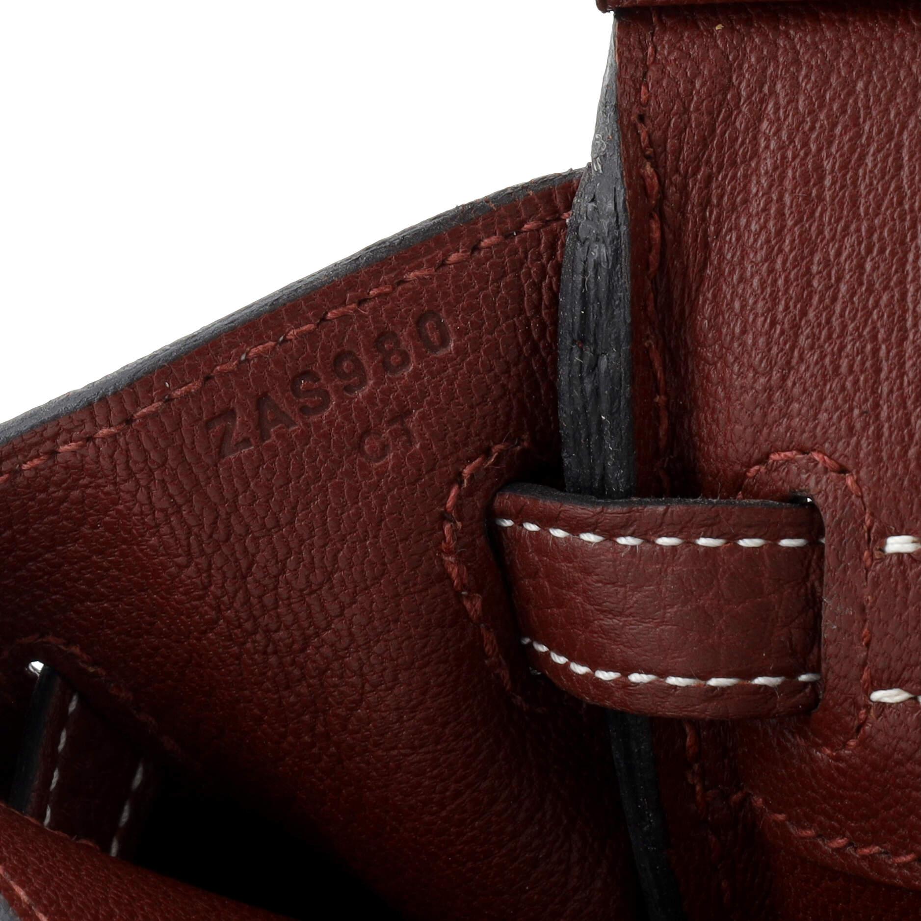 Hermes Birkin Handtasche Bicolor Clemence mit gebürstetem Gold Hardware 25 im Angebot 5