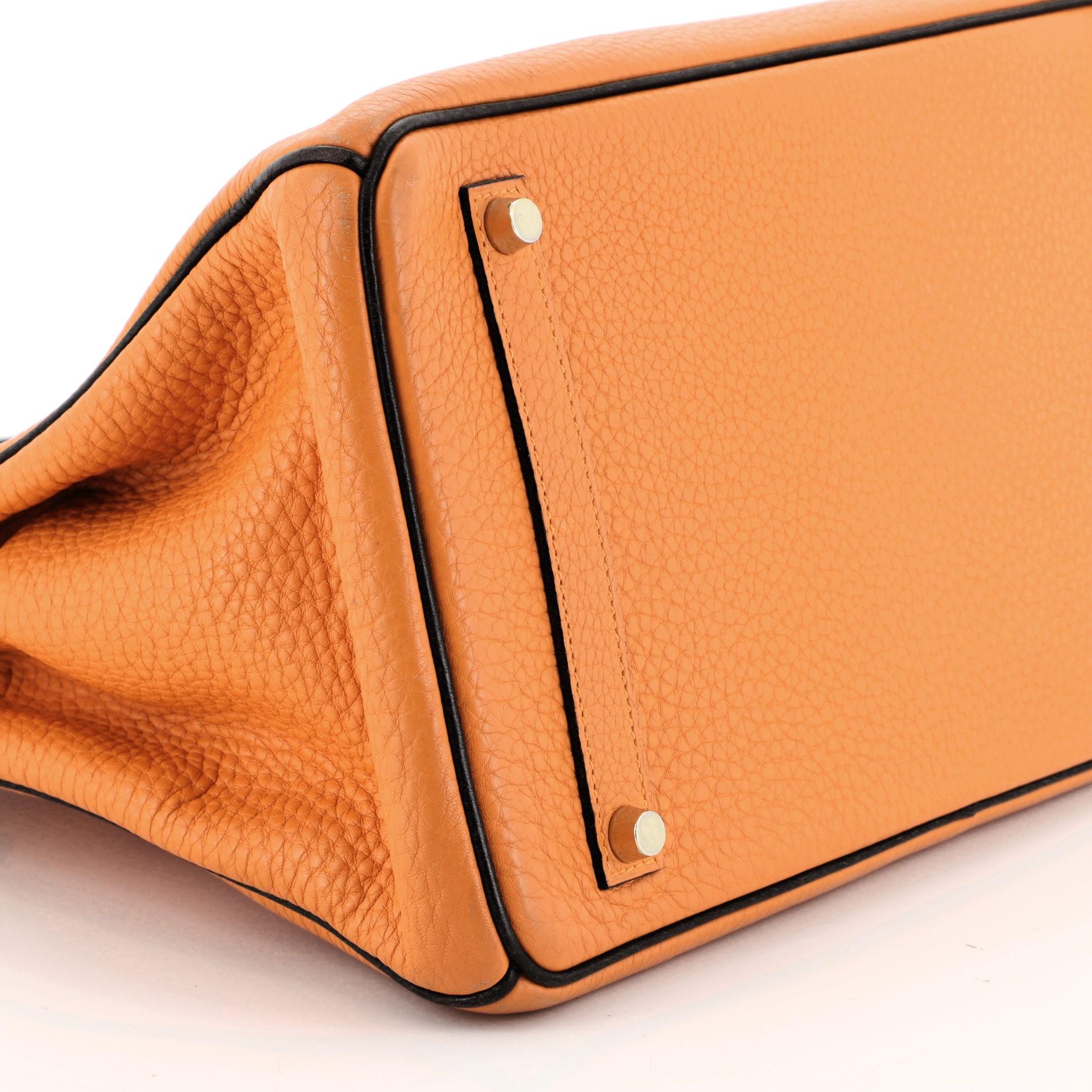 Hermes Birkin Handbag Bicolor Clemence With Gold Hardware 35 2
