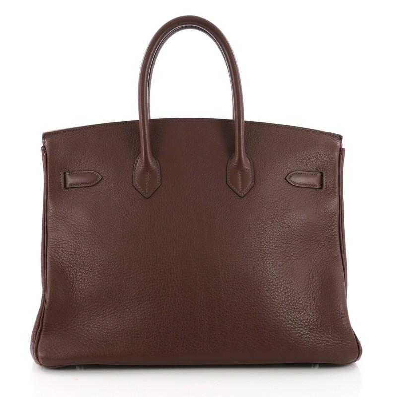 Hermes Birkin Handbag Bicolor Clemence with Palladium Hardware 35 In Good Condition In NY, NY