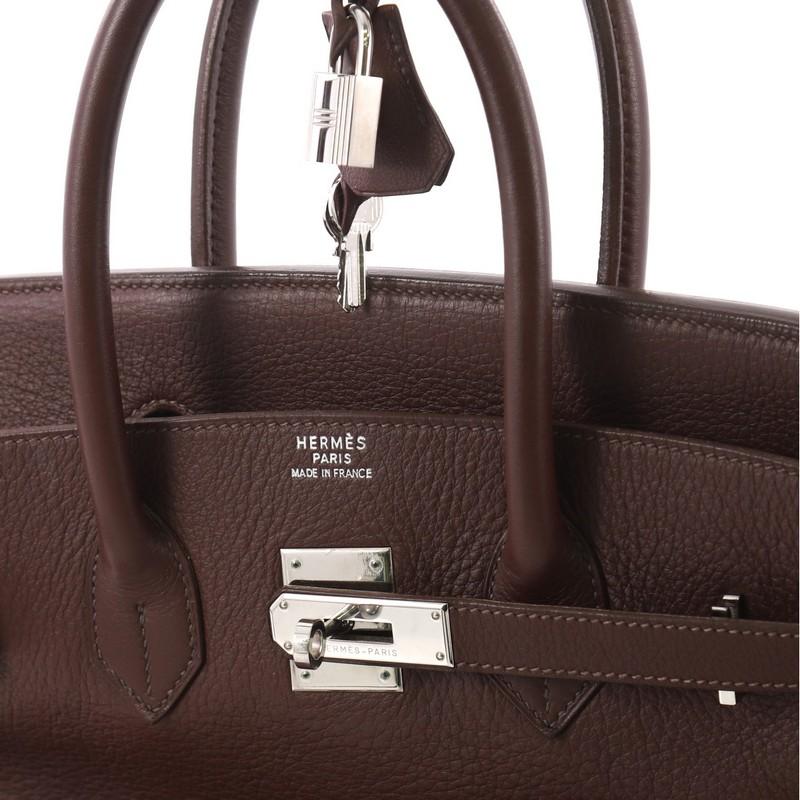 Hermes Birkin Handbag Bicolor Clemence with Palladium Hardware 35 2