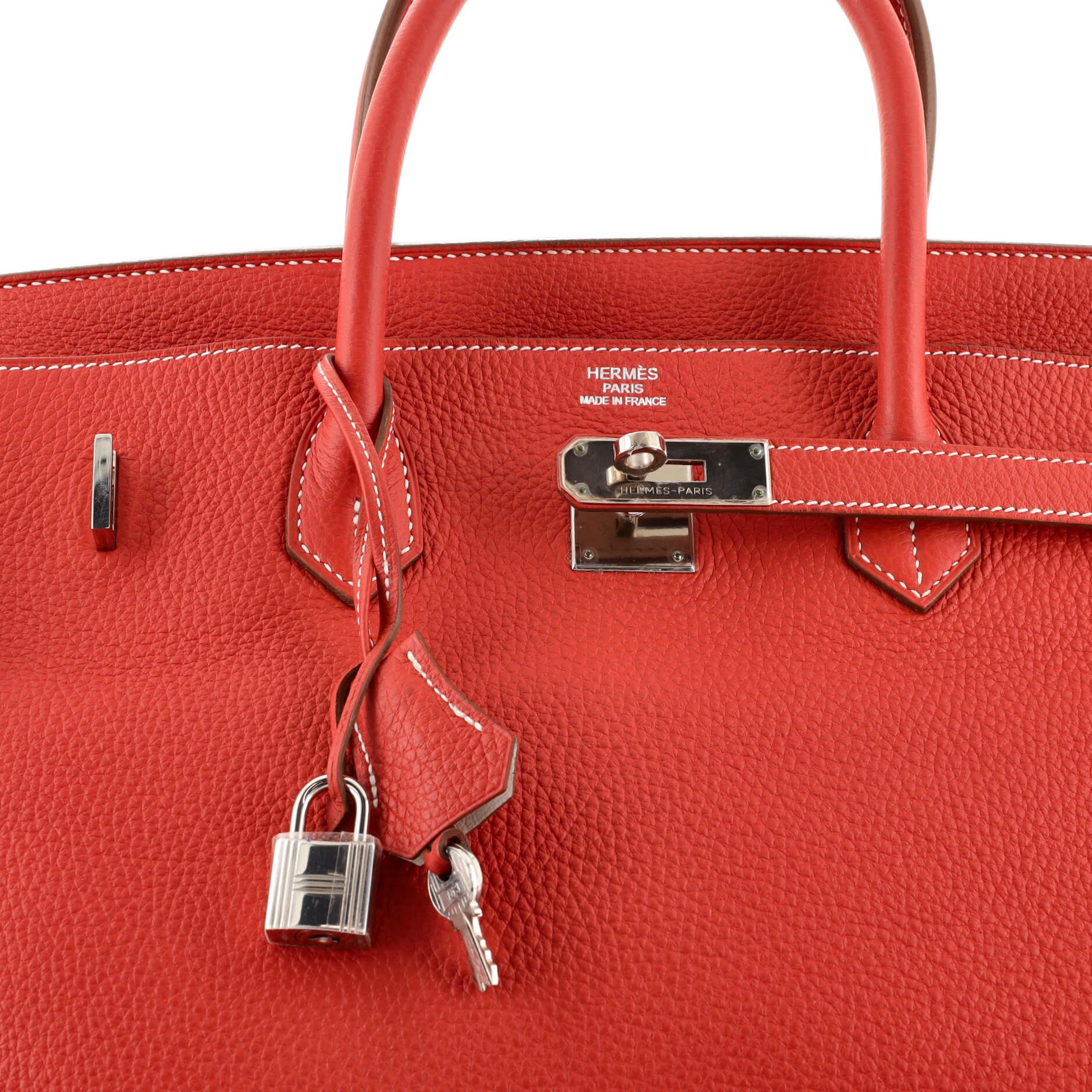 Hermes Birkin Handbag Bicolor Clemence with Palladium Hardware 40 2