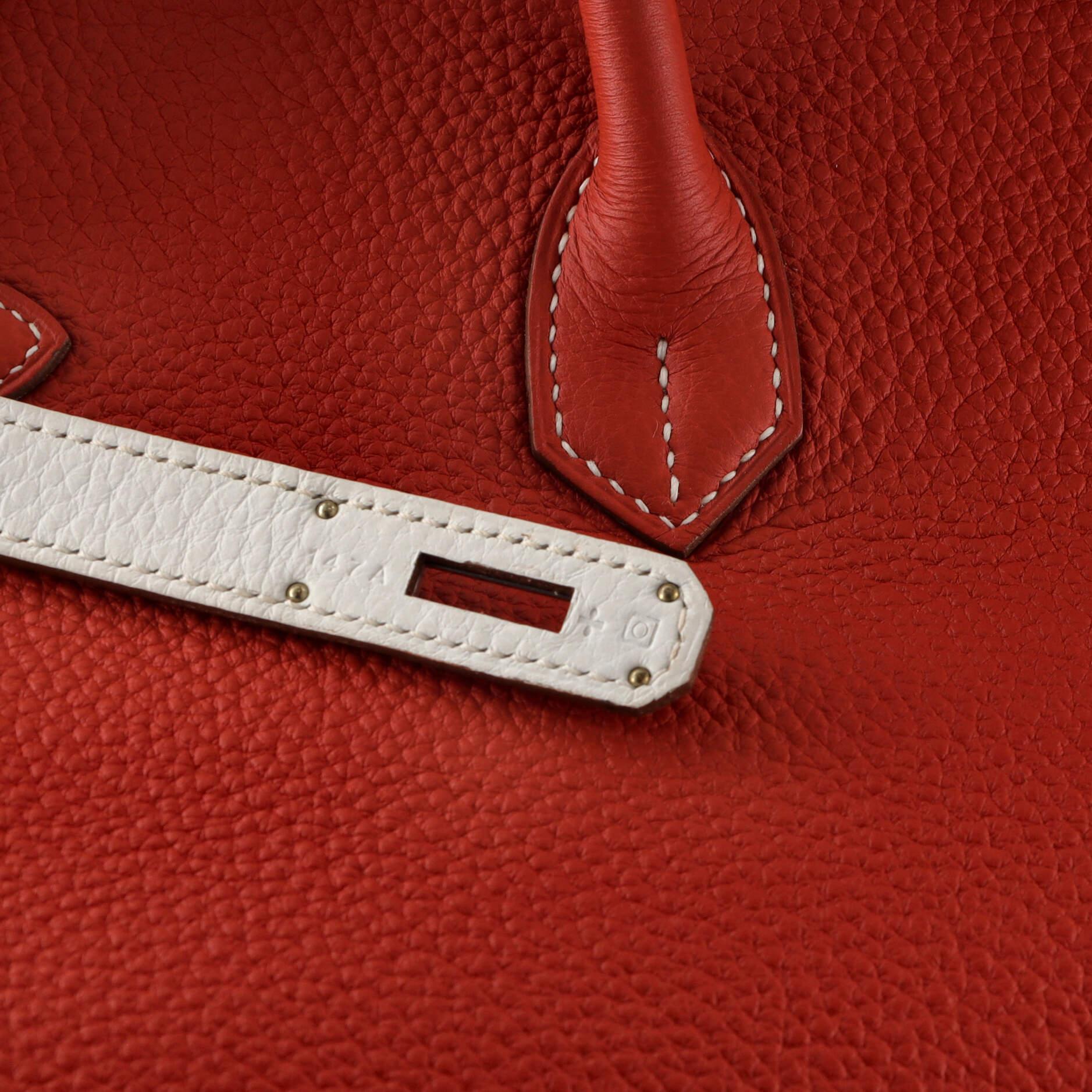 Hermes Birkin Handbag Bicolor Clemence with Palladium Hardware 40 4