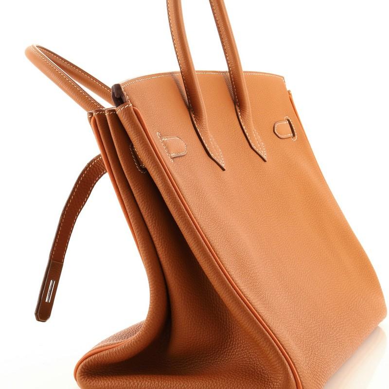 Hermes Birkin Handbag Bicolor Clemence with Ruthenium Hardware 35 5