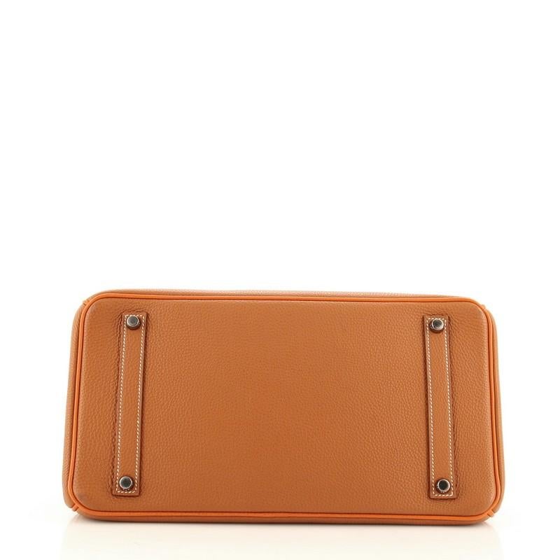 Hermes Birkin Handbag Bicolor Clemence with Ruthenium Hardware 35 In Good Condition In NY, NY