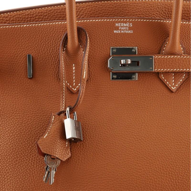 Hermes Birkin Handbag Bicolor Clemence with Ruthenium Hardware 35 1