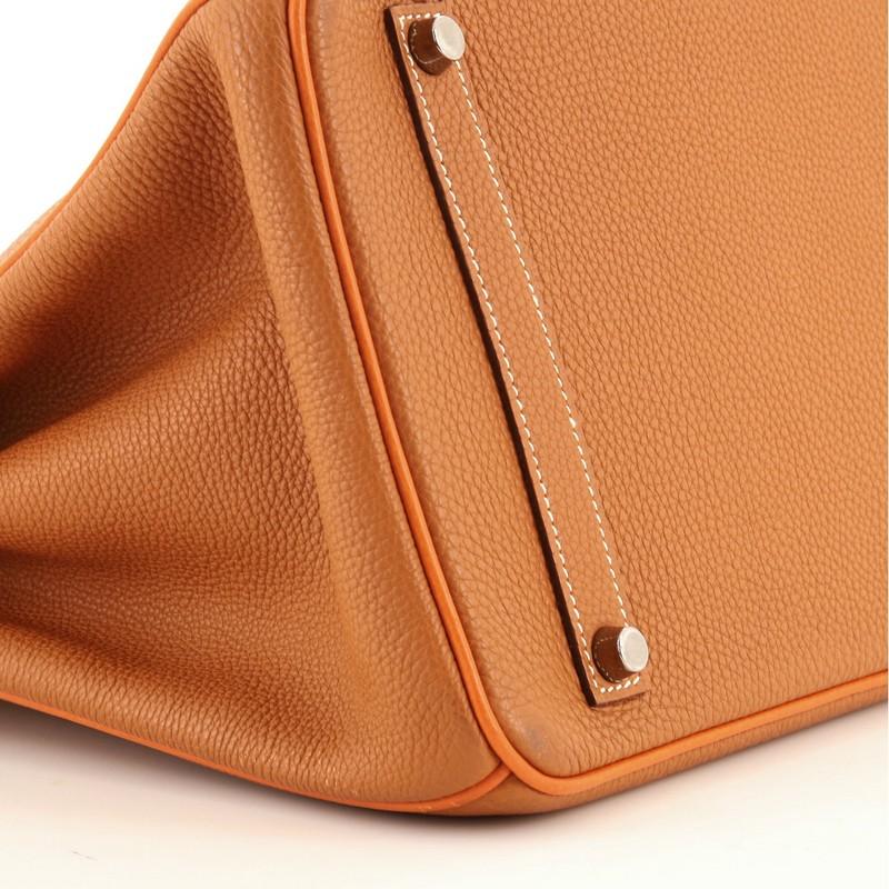 Hermes Birkin Handbag Bicolor Clemence with Ruthenium Hardware 35 2