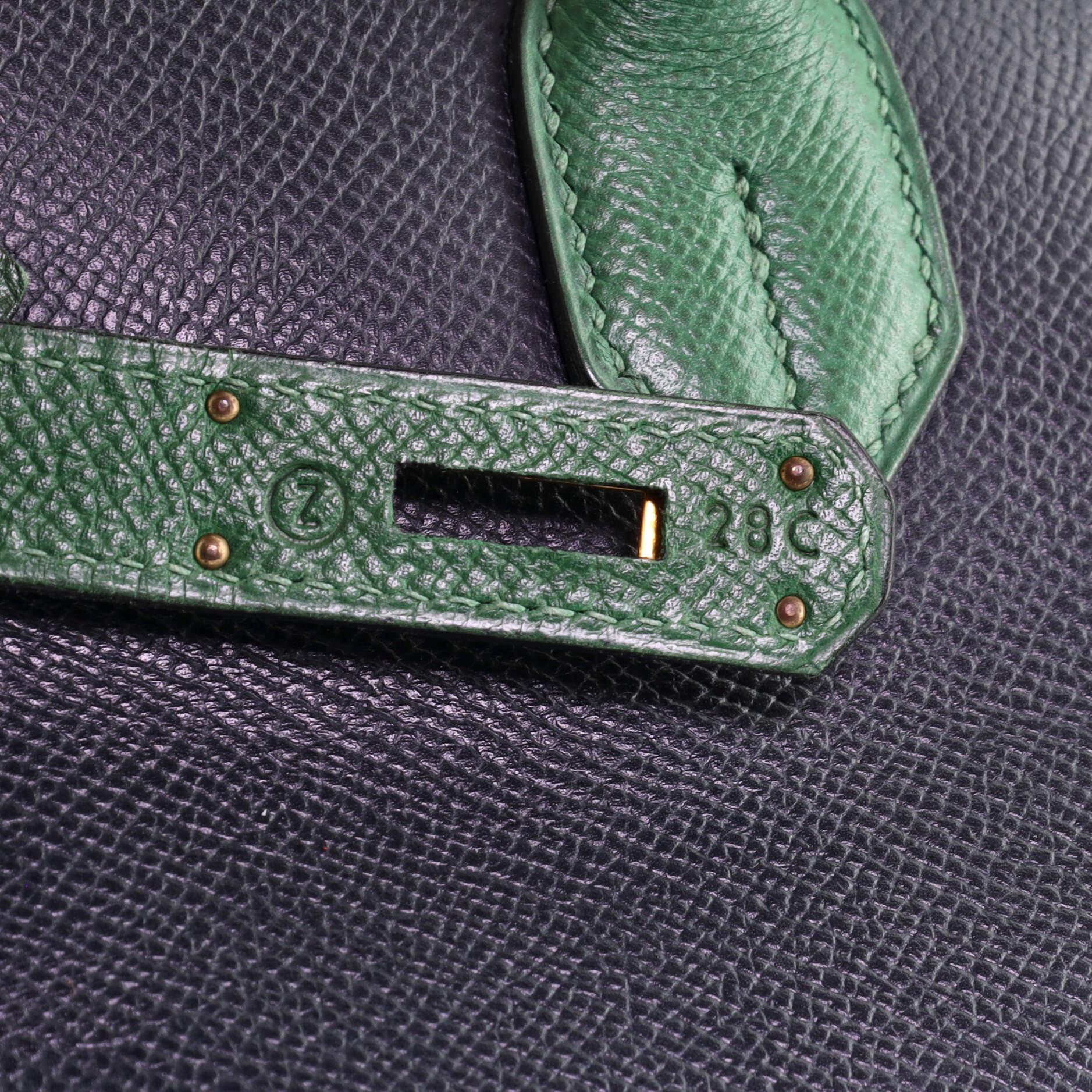 Hermes Birkin Handbag Bicolor Courchevel with Gold Hardware 35 5