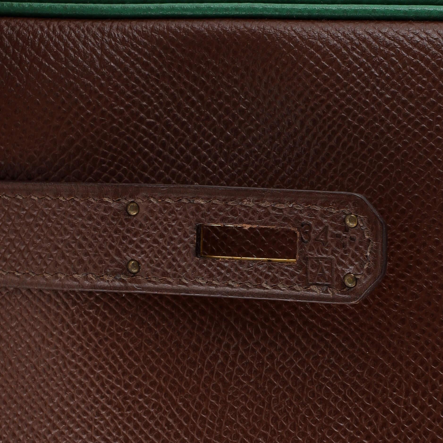 Hermes Birkin Handbag Bicolor Courchevel with Gold Hardware 35 For Sale 10