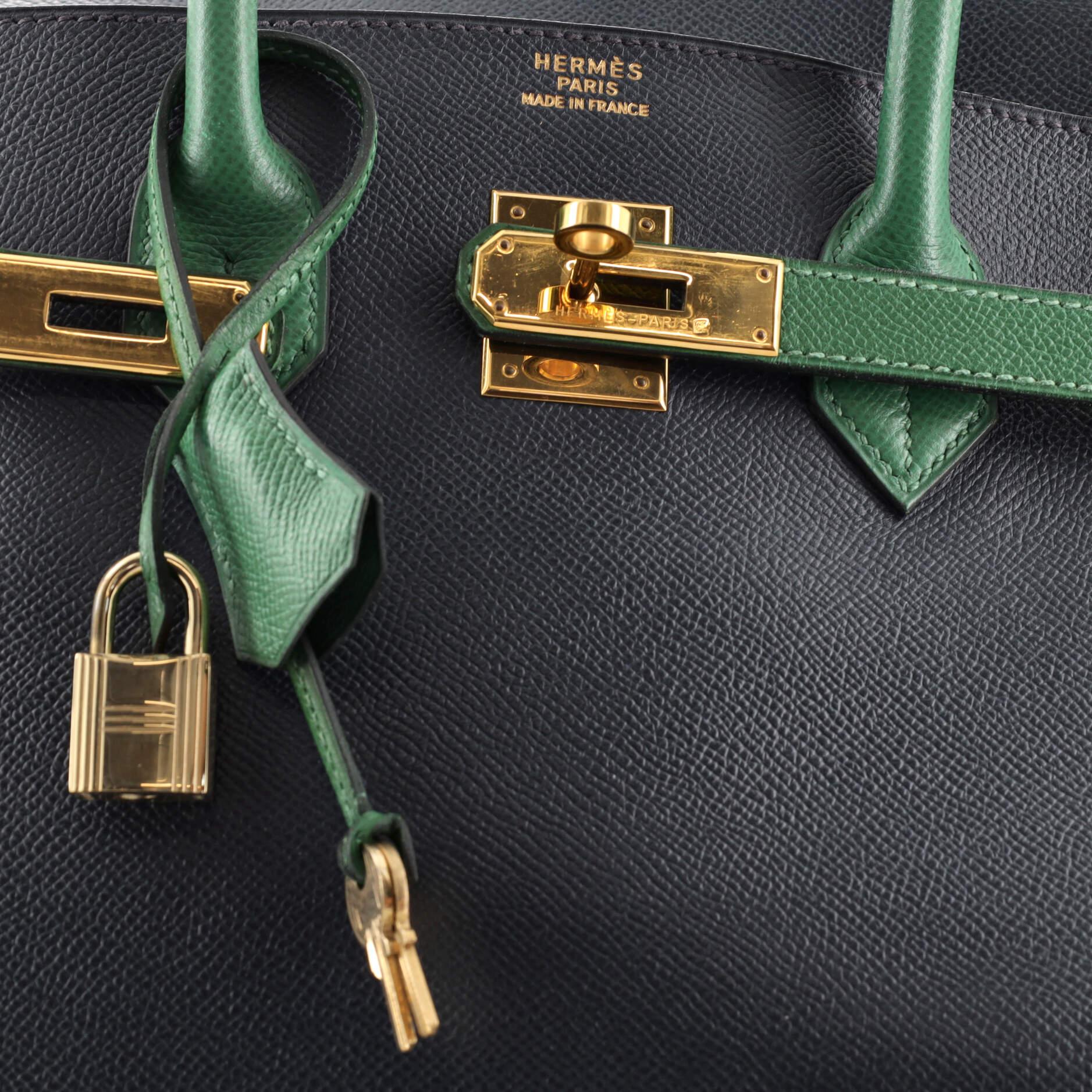 Hermes Birkin Handbag Bicolor Courchevel with Gold Hardware 35 2