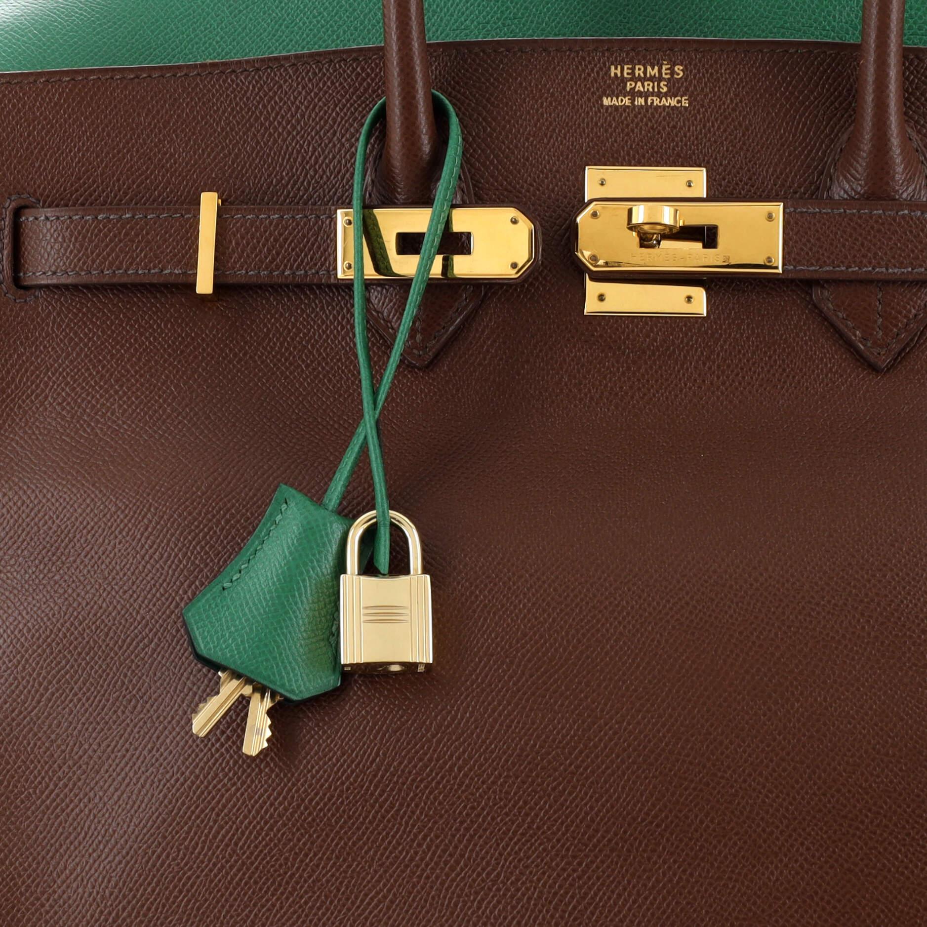 Hermes Birkin Handbag Bicolor Courchevel with Gold Hardware 35 For Sale 3
