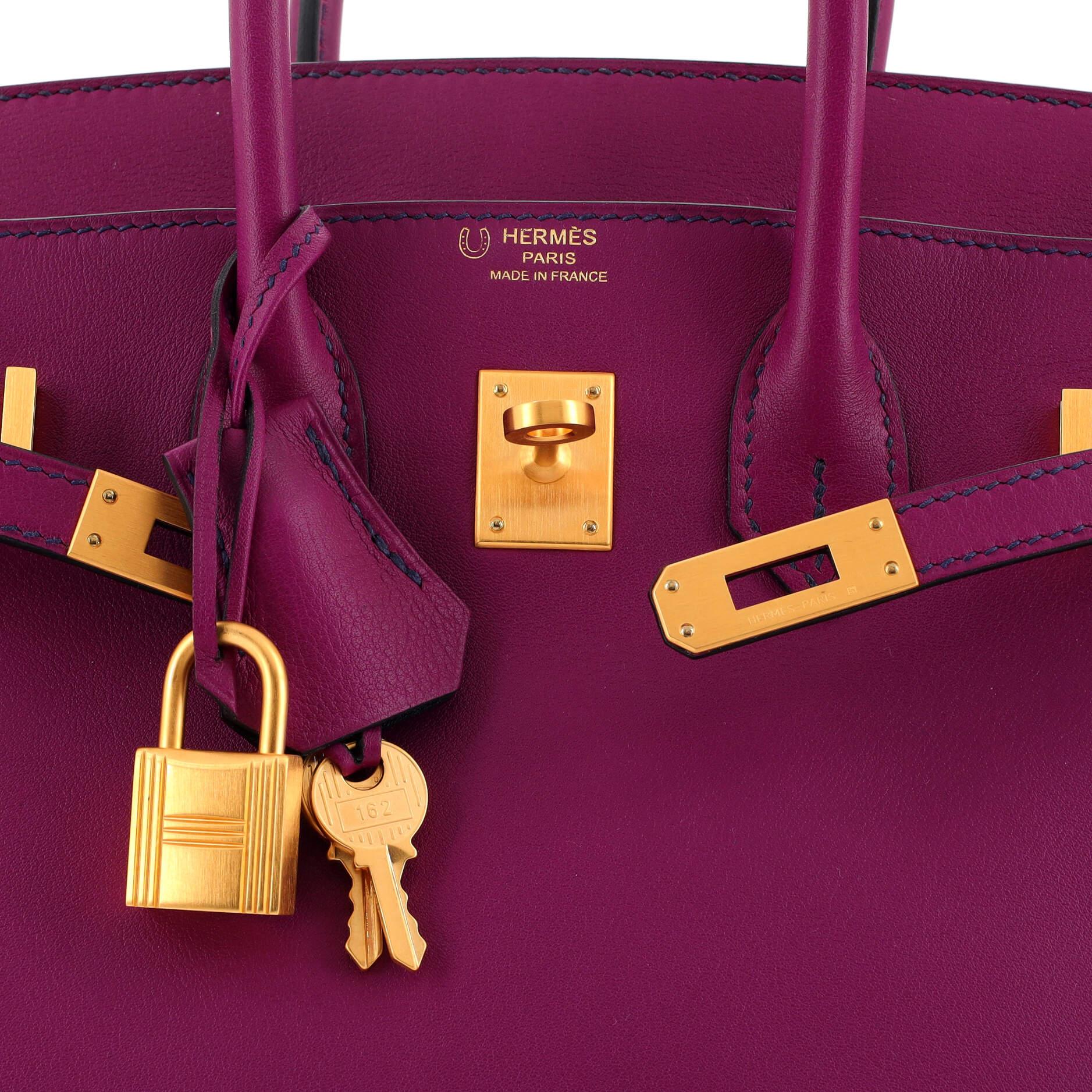 Hermes Birkin Handbag Bicolor Swift with Brushed Gold Hardware 25 3