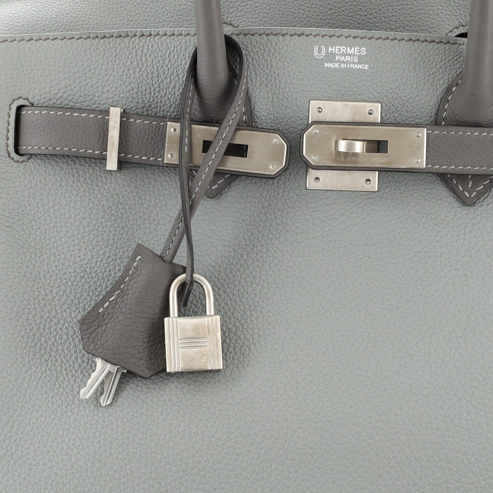 Hermes Birkin Handbag Bicolor Togo with Brushed Palladium Hardware 30 2