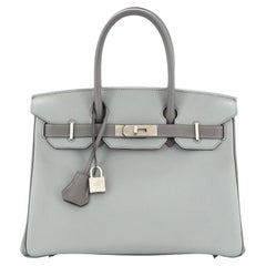 Hermes Birkin Handbag Bicolor Togo with Brushed Palladium Hardware 30