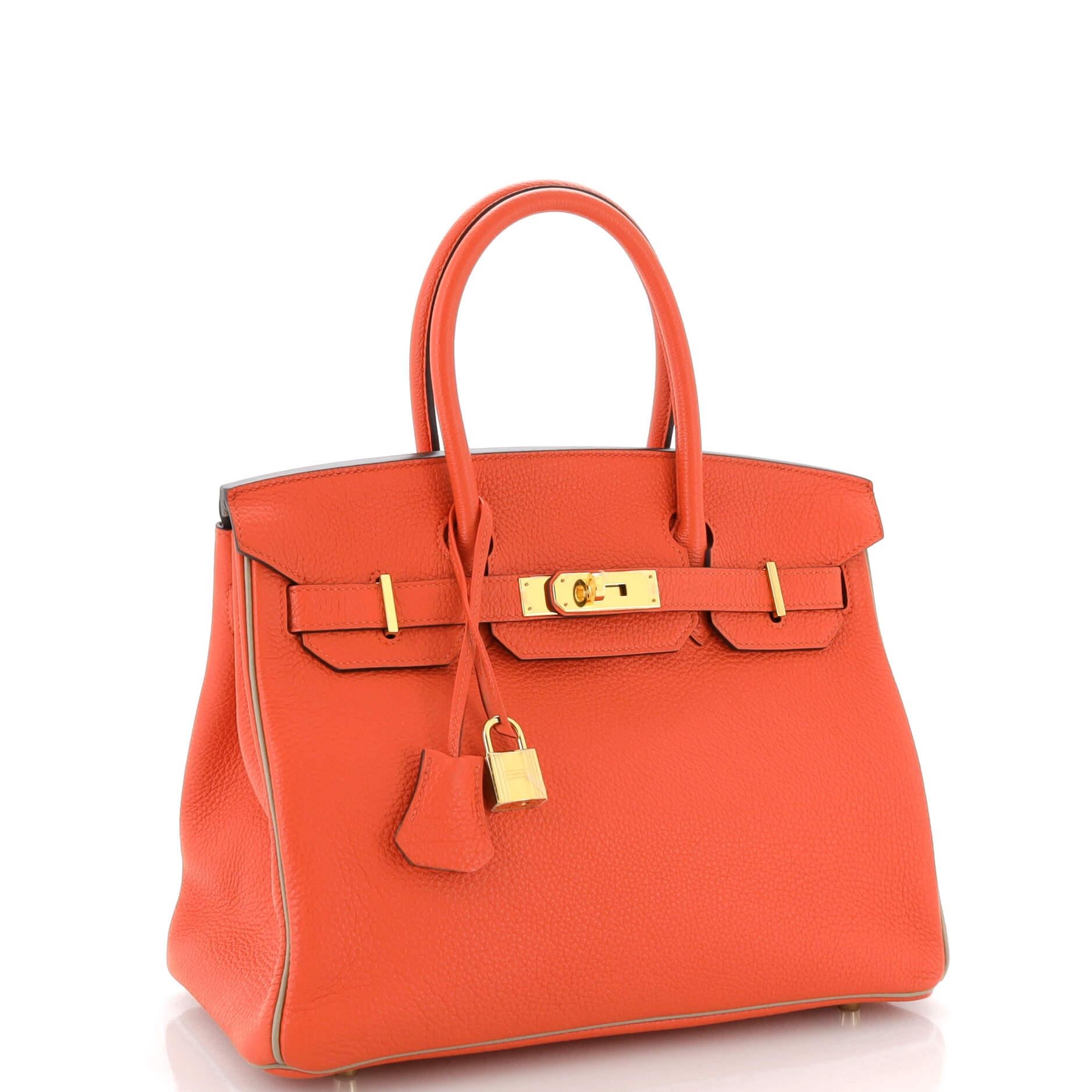Hermes Birkin Handbag Bicolor Togo with Gold Hardware 30 In Good Condition In NY, NY