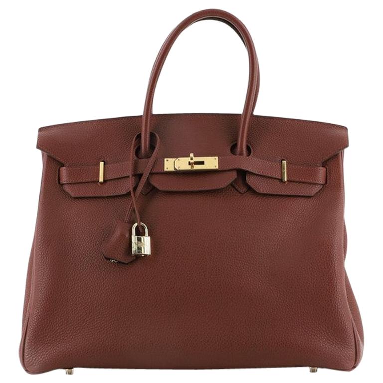 Hermes Birkin Handbag Bicolor Togo with Gold Hardware 35