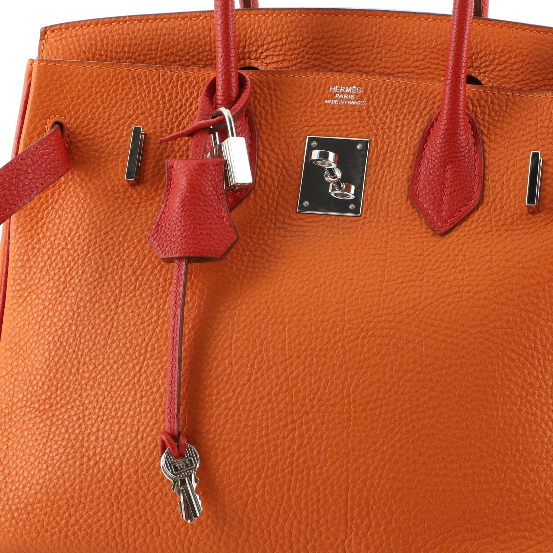 Hermes Birkin Handbag Bicolor Togo with Palladium Hardware 30 1