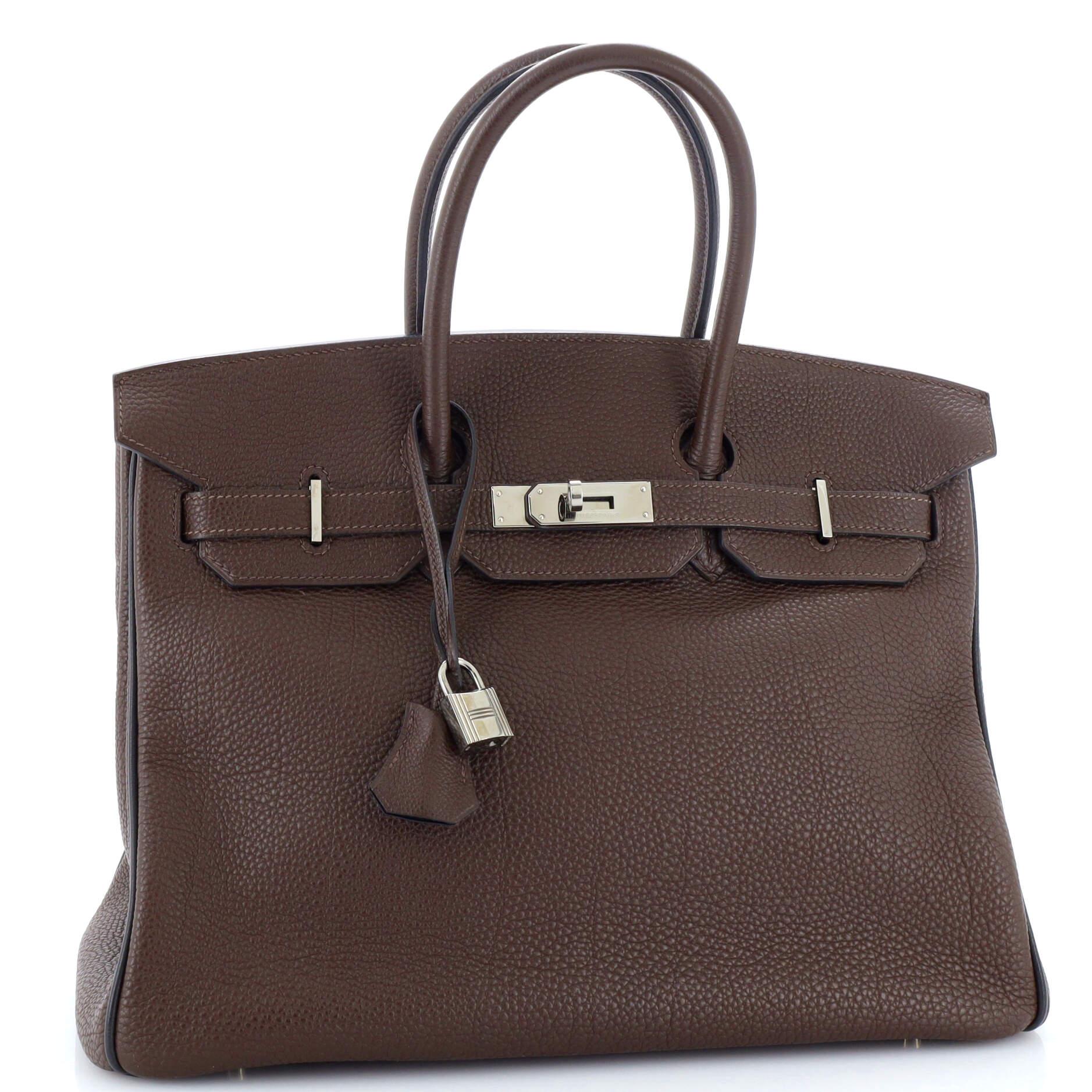 Hermes Birkin Handbag Bicolor Togo with Palladium Hardware 35 In Good Condition In NY, NY