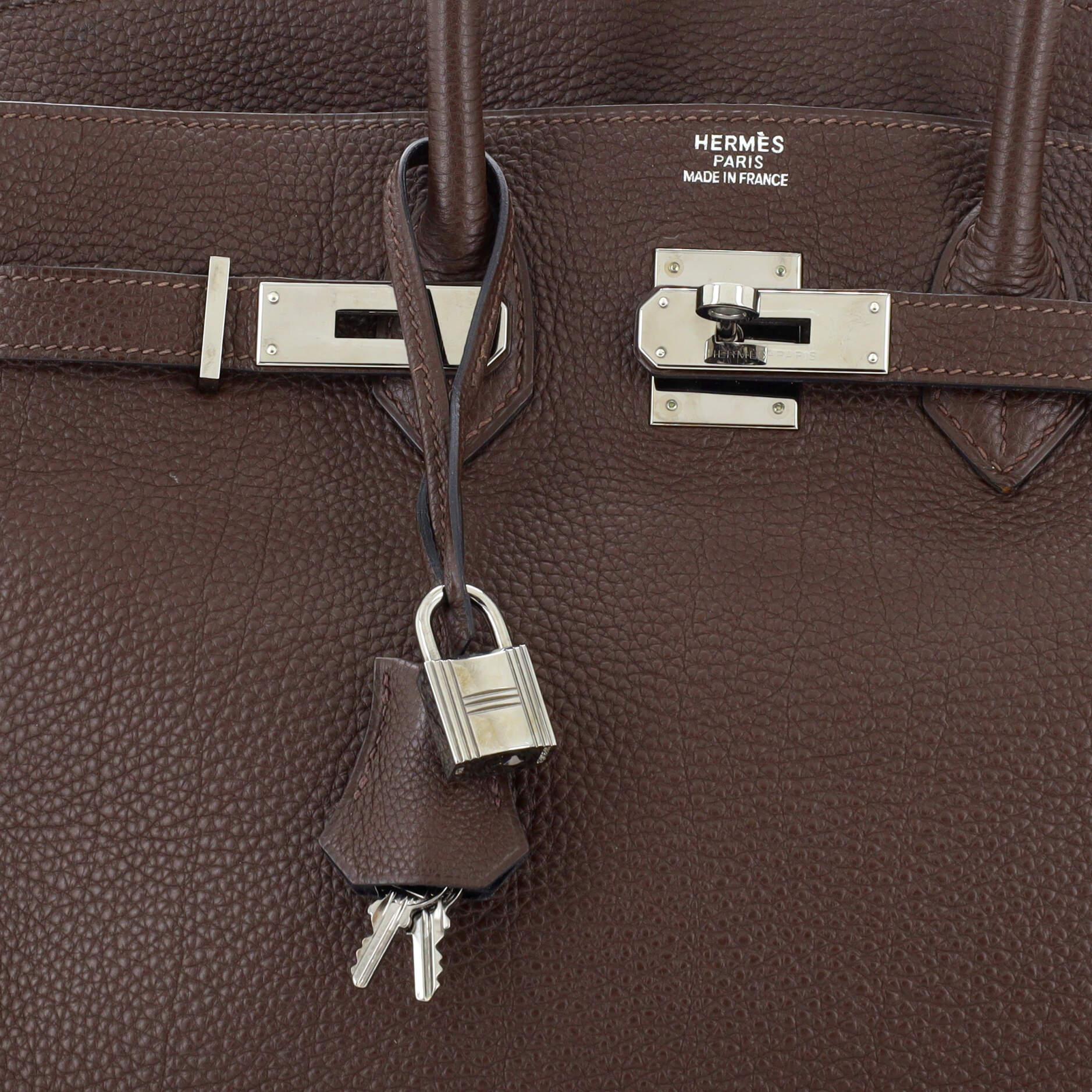 Hermes Birkin Handbag Bicolor Togo with Palladium Hardware 35 3