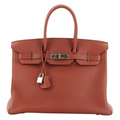 Hermes Birkin Handbag Bicolor Togo With Palladium Hardware 35 