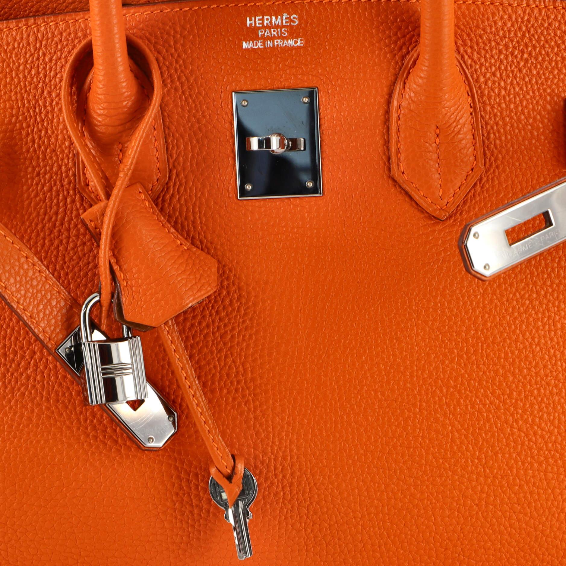 Hermes Birkin Handbag Bicolor Togo with Ruthenium Hardware 35 3