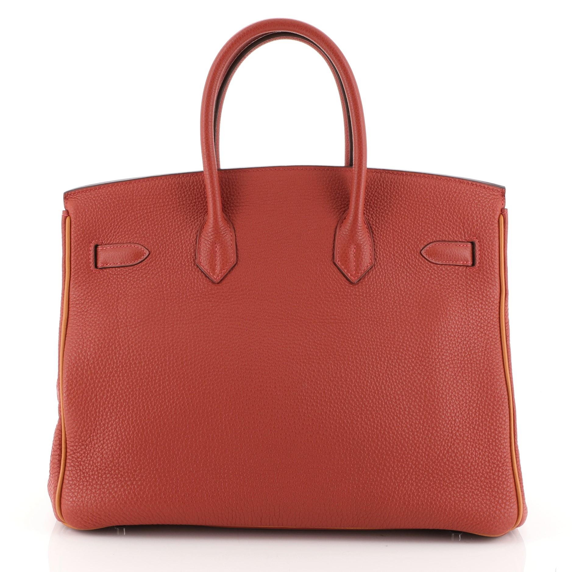 Hermes Birkin Handbag Bicolor Togo with Ruthenium Hardware 35 In Good Condition In NY, NY
