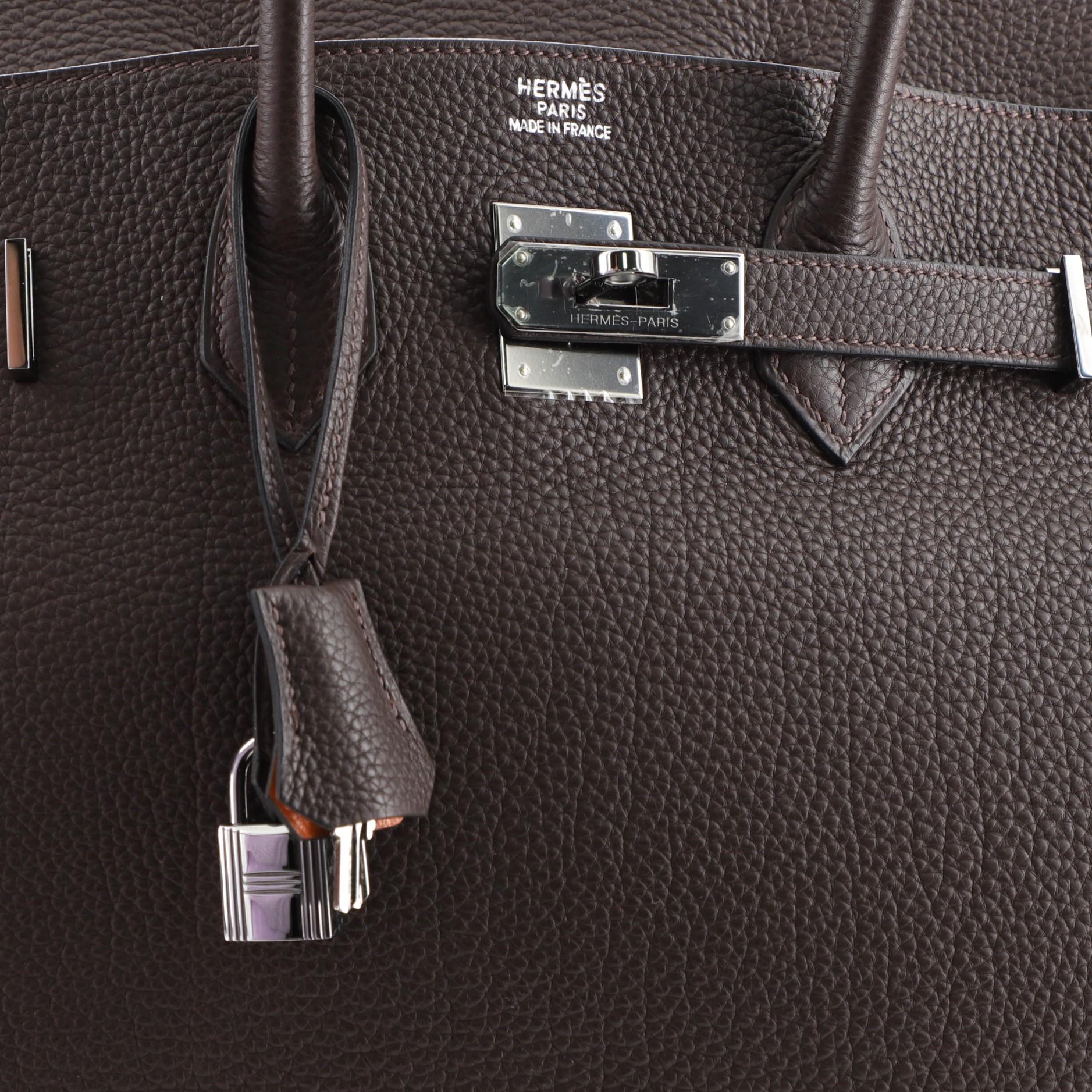 Black Hermes Birkin Handbag Bicolor Togo With Ruthenium Hardware 35 