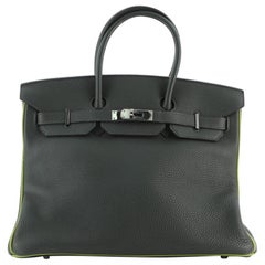 Hermes Birkin Handbag Bicolor Togo with Ruthenium Hardware 35