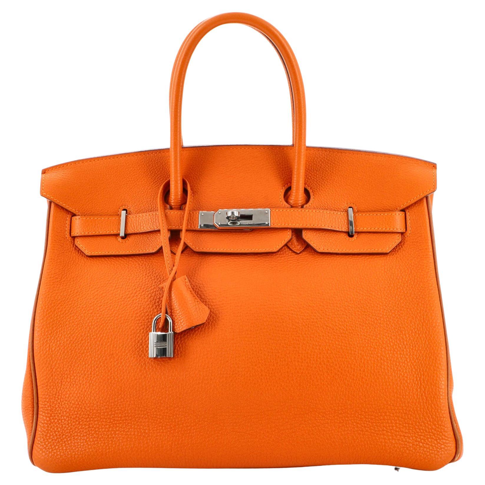 Hermes Birkin Handbag Orange Clemence with Gold Hardware 35 at 1stDibs ...