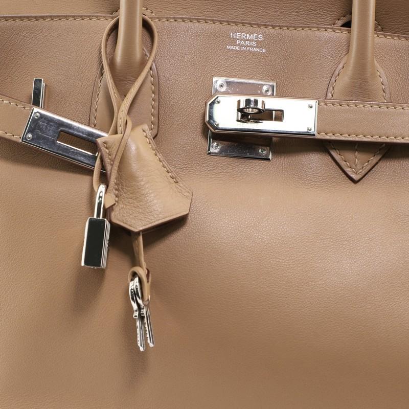 Hermes Birkin Handbag Biscuit Swift with Palladium Hardware 30 In Good Condition In NY, NY
