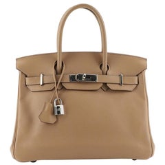 Hermes Birkin Handbag Biscuit Swift with Palladium Hardware 30