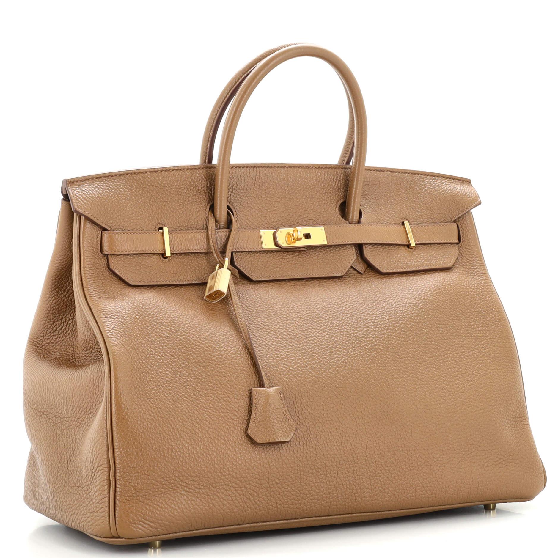 Brown Hermes Birkin Handbag Biscuit Togo with Gold Hardware 40