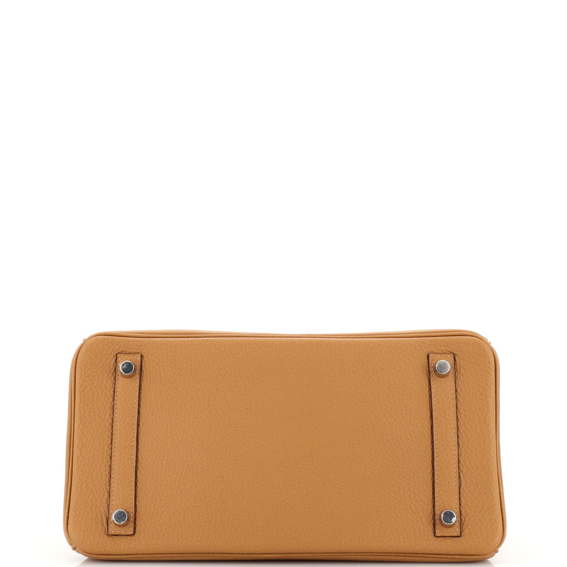 Sac à main Hermès Birkin biscuit Togo avec finitions métalliques en palladium 30 1