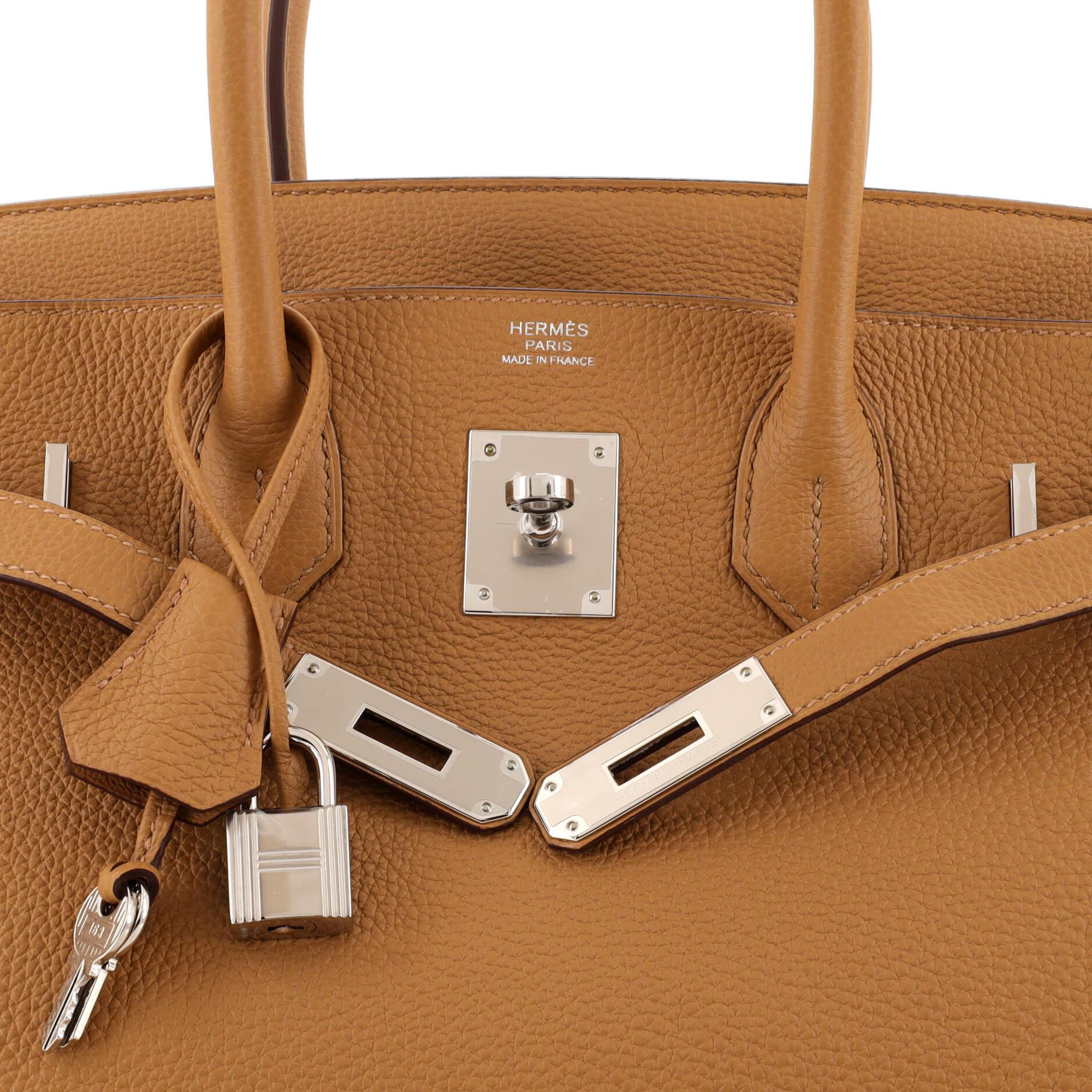 Sac à main Hermès Birkin biscuit Togo avec finitions métalliques en palladium 30 3