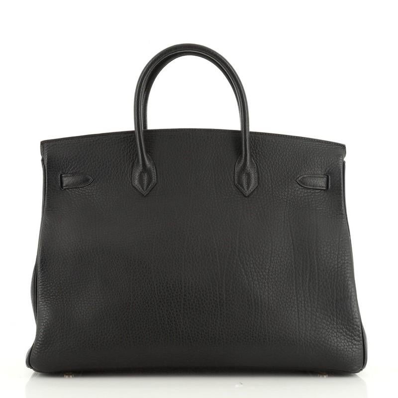 Hermes Birkin Handbag Black Ardennes with Gold Hardware 40 In Fair Condition In NY, NY