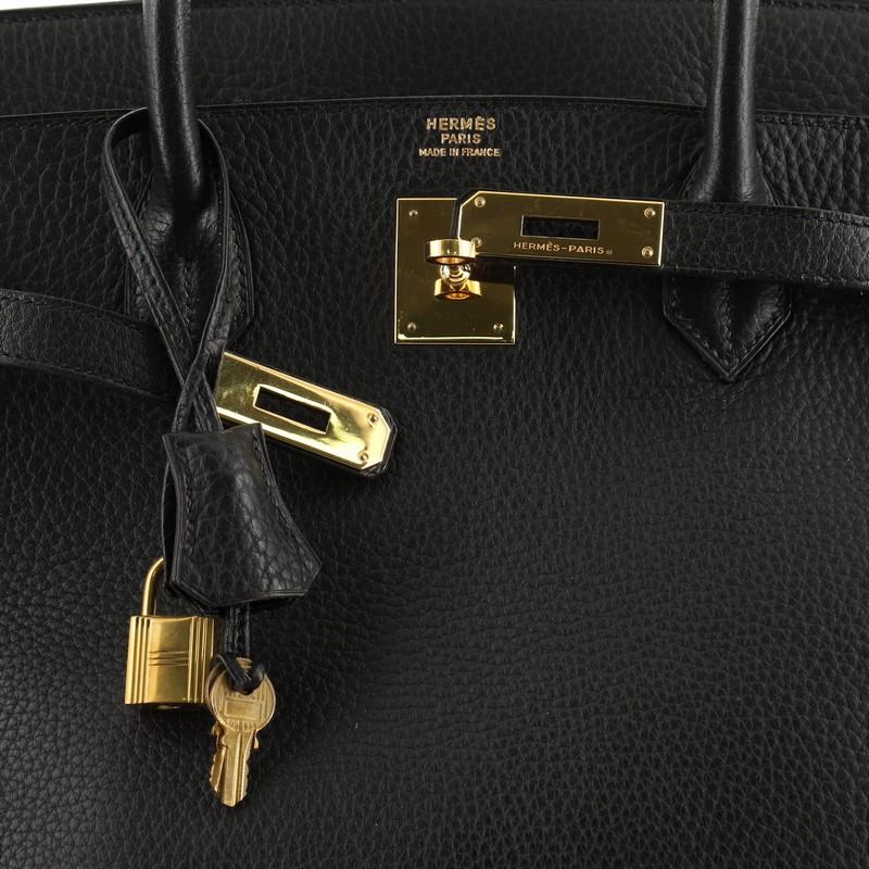 Hermes Birkin Handbag Black Ardennes with Gold Hardware 40 2