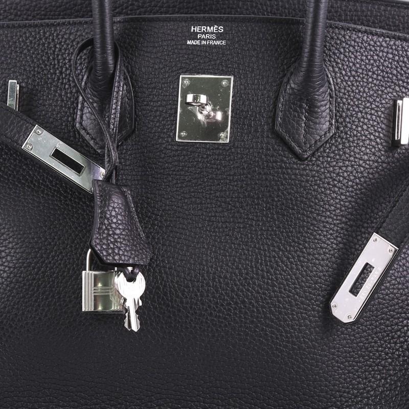 Hermes Birkin Handbag Black Clemence with Palladium Hardware 35 3