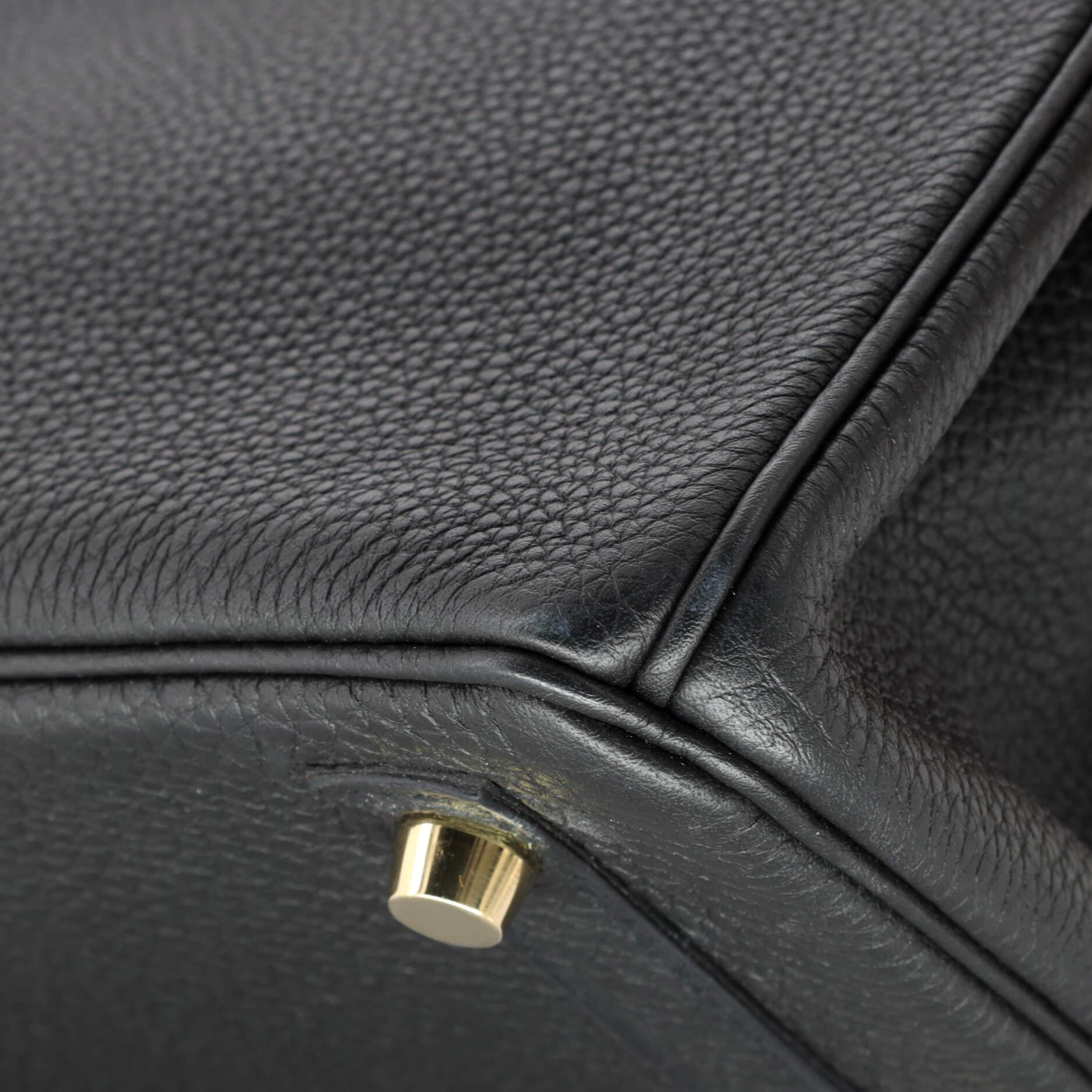 Hermes Birkin Handbag Black Togo with Gold Hardware 25 5