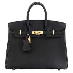 Hermes Birkin Handbag Black Togo with Gold Hardware 25