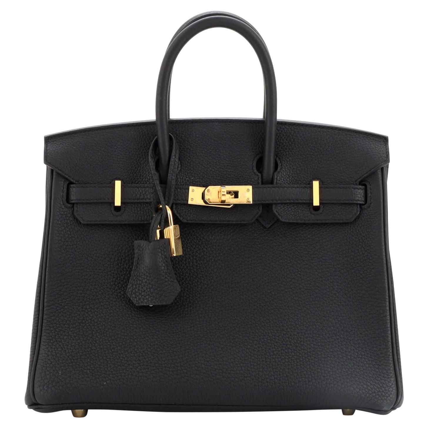 Hermes Birkin Handbag Black Togo with Gold Hardware 25