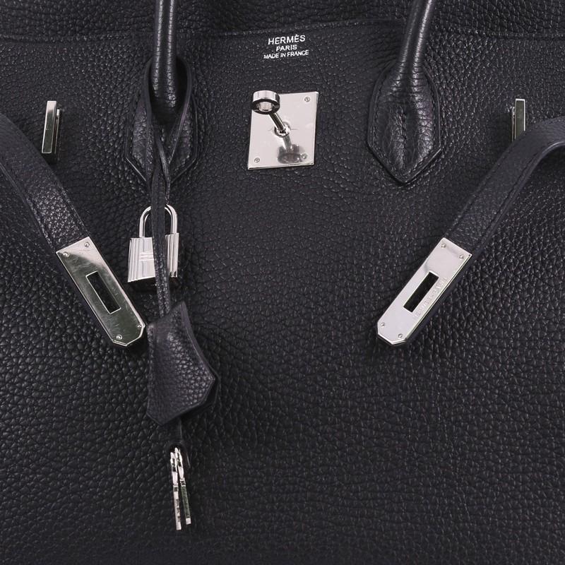Hermes Birkin Handbag Black Togo with Palladium Hardware 35 3