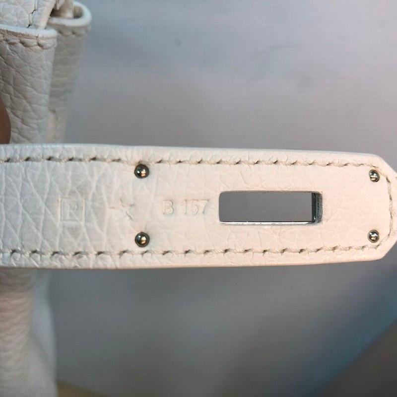 Hermes Birkin Handbag Blanc Clemence with Palladium Hardware 35 6