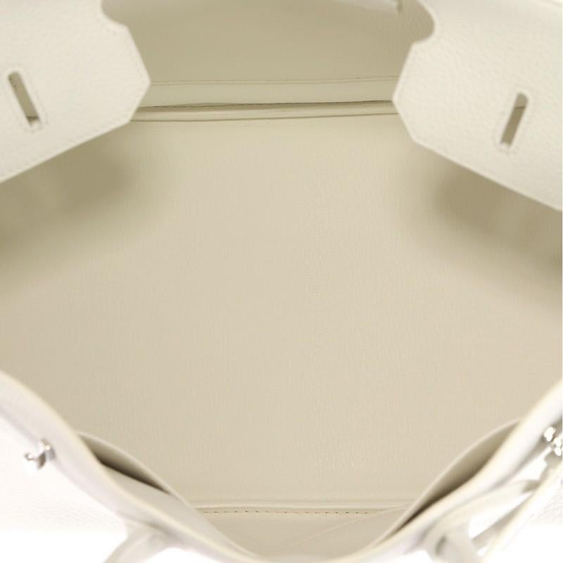 Hermes Birkin Handbag Blanc Clemence with Palladium Hardware 35 1