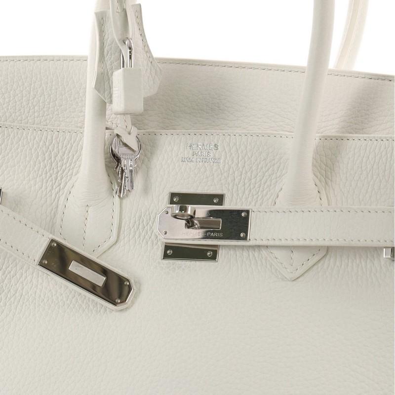 Hermes Birkin Handbag Blanc Clemence with Palladium Hardware 35 2